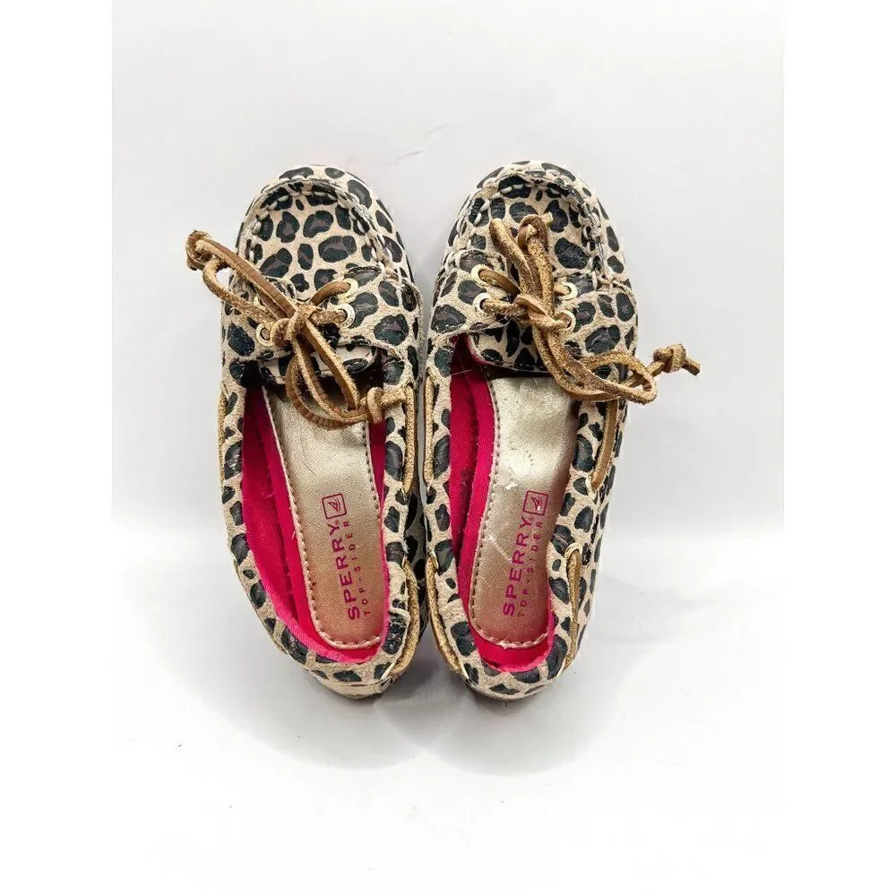 Sperry Top Sider Leopard Print Pink Audrey Loafer Size 8.5